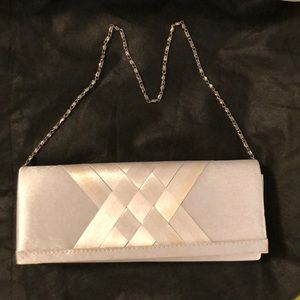 White Satin Bijoux Turner Clutch/Purse